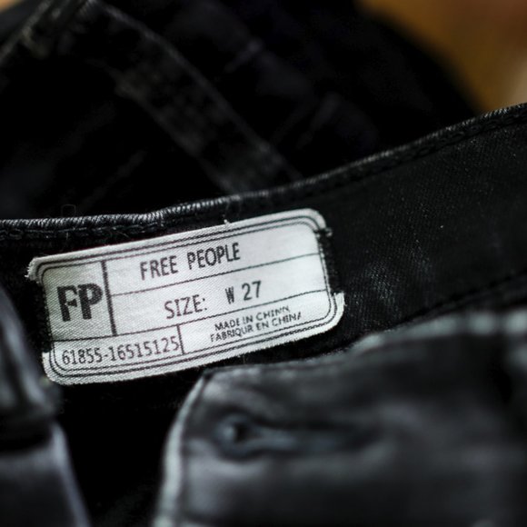 Free People Denim High Waisted Ripped Skinny Jeans - Picture 2 of 4